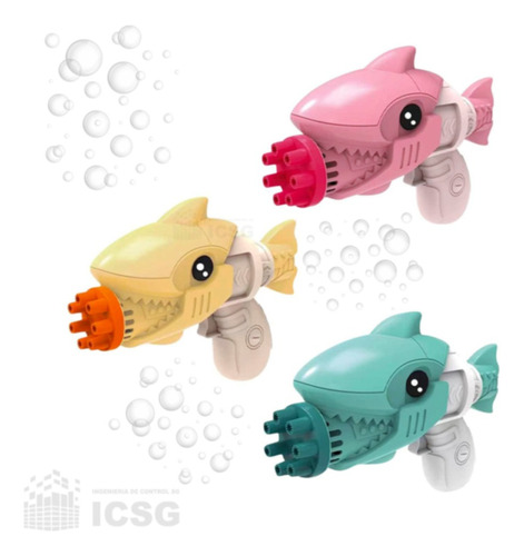 Pistola Tiburon Burbujas De Agua Colores Variados