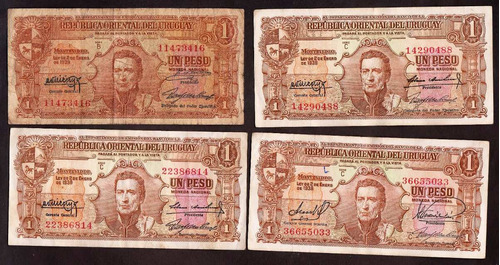 8 Billetes Diferentes De 1 Peso (1939)