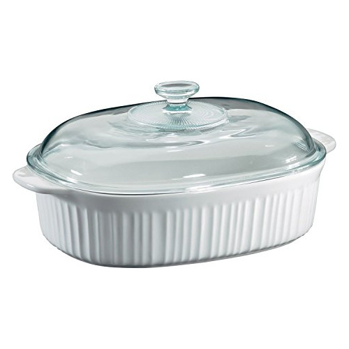 Cacerola Ovalada Corningware French White De 4 Cuartos