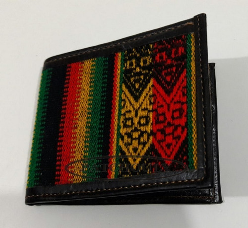Imagen 4 de 10 de Billetera De Cuero Con Aguayo Artesanal Reforzada Artesanal