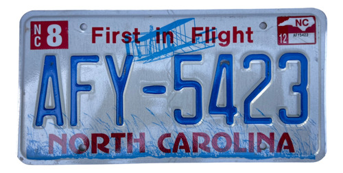 North Carolina Original Placa Metálica Carro Eua Americana