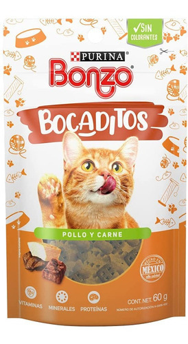 Purina Bonzo Bocaditos Pollo & Carne Para Gato 60g