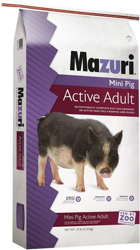 Alimento P/cerdito Adulto Activo, Mini Pig 11.33kg De Mazuri