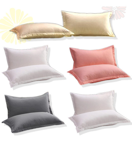 C. 2 Fundas Para Almohada Standar De Algodón Varios Colores