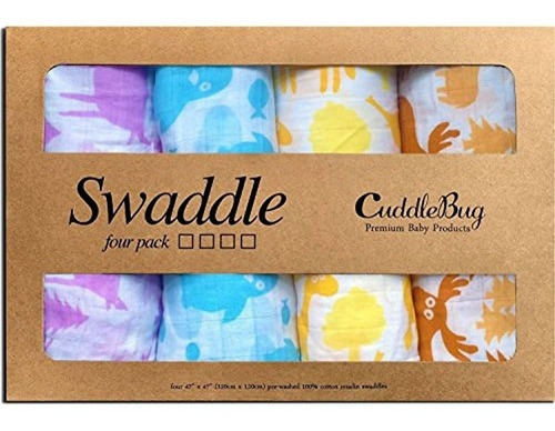 Cuddlebug Mantas De Muselina Amigos De Safari Para Envolver 