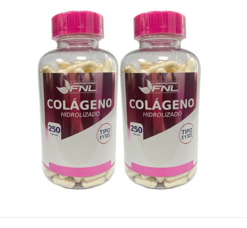 Colageno Hidrolizado 250 Cap Fnl Pack 2 Frascos 