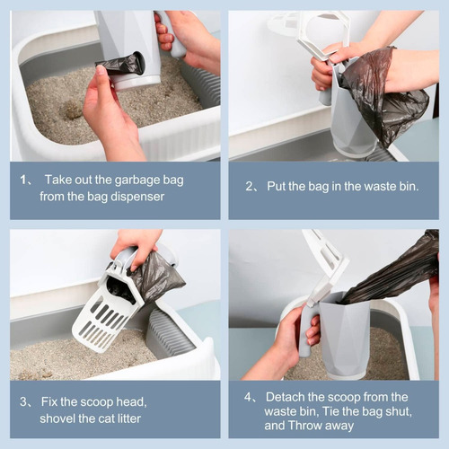 Pala Con Bote Contenedor De Heces Para Gatos Incluye Bolsas