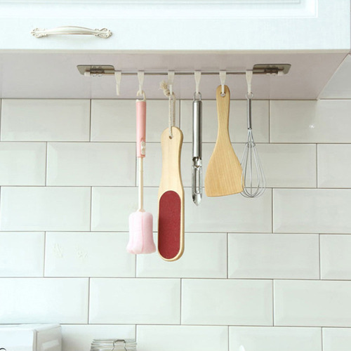 6 Ganchos Rack De Pared Autoadhesivo Rack De Cocina Rack