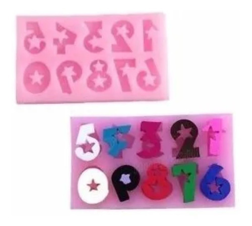 Molde Silicon Numeros C/estrella Fondant Cupcake Gelatina Ch