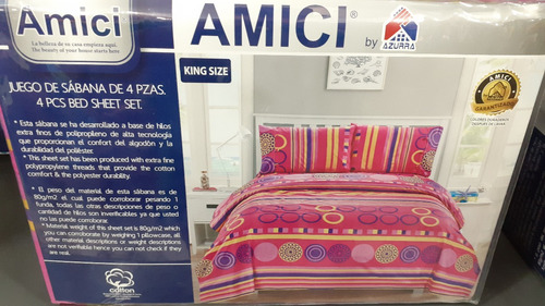 Juego De Sabana King Zize 2x2 Marca Amici