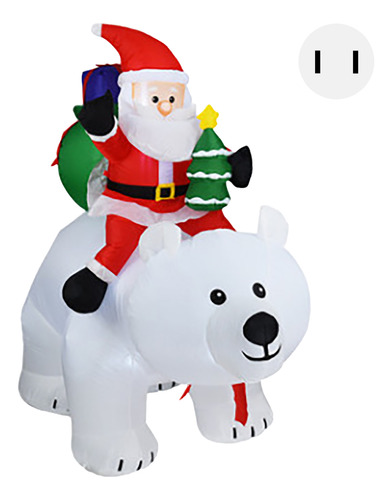 Patio Inflable Navideño Con Forma De Oso Inflable, 6.8 Pies,
