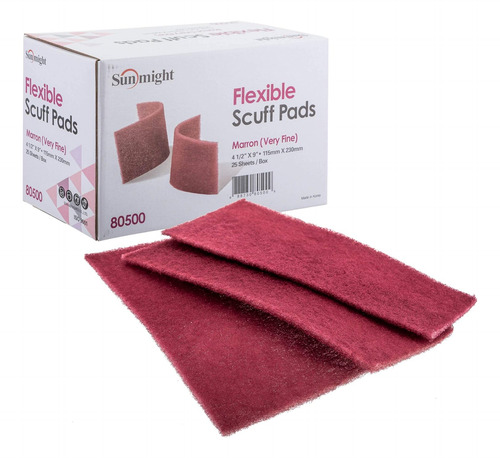 Flex Scuff Pads 4.5 X 9 Maroon Pad, 80500, 25 Almohadillas