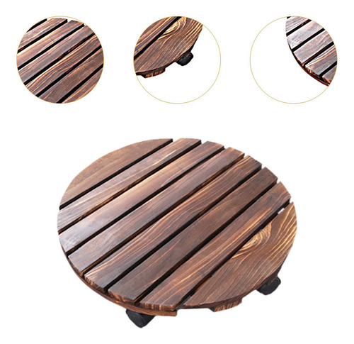 Macetero De Madera Con Ruedas, Soporte 25 Centímetros