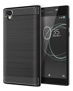 Case Funda Silicona Fibra De Carbono Sony Xperia L1