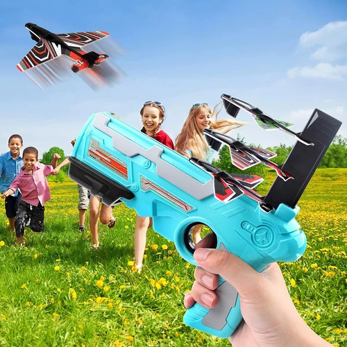 Pistola Lanzador De Aviones Juego Eyección Expulsión A Click