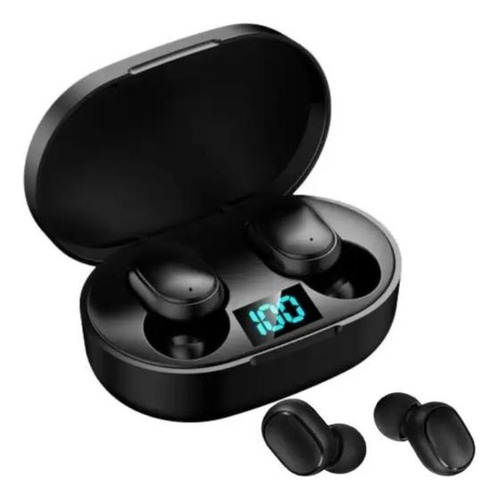 Fone Ouvido Tws E6s Preto Sem Fio Bluetooth 5.0 Visor