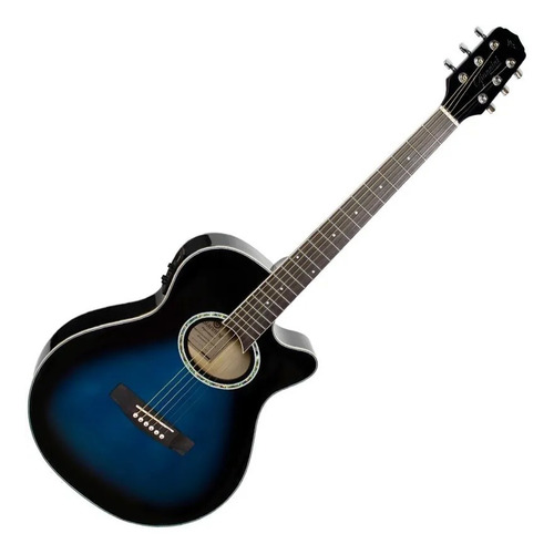Imagem 3 de 3 de Violão eletroacústica Giannini Performance GSF-1D CEQ para destros dark blue burst sabina solida verniz brilhante