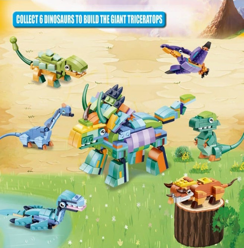 Bloques De Construcción Dinosaurios Para Armar 6 En 1.f