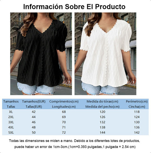 Blusa De Mujer De Cuello V Casuales Suelto Elegante Oficina