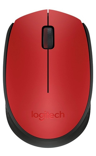 Mouse Sem Fio Logitech  M170 Vermelho E Preto