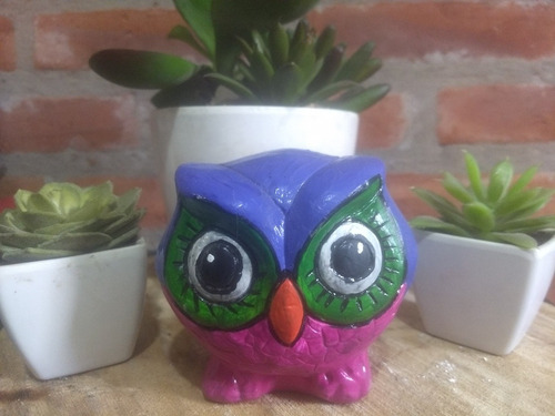 Lechuzas De Colores, Pintadas A Mano