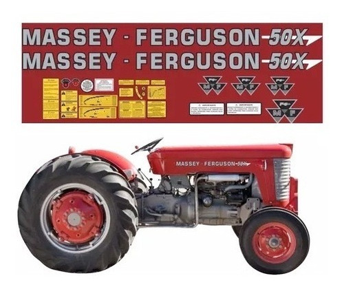 Decalque Faixa Adesiva Trator Massey Ferguson 50x