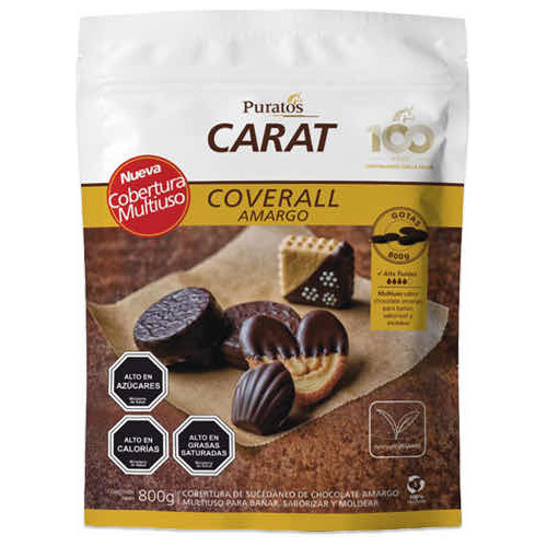 Chocolate Cobertura Amargo Puratos 800 G. Chocolate Coverall