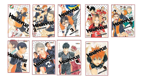 Combo Haikyu!! Vol. 1, 2, 3, 4, 5,6, 7, 8, 9 - Ivrea - Manga