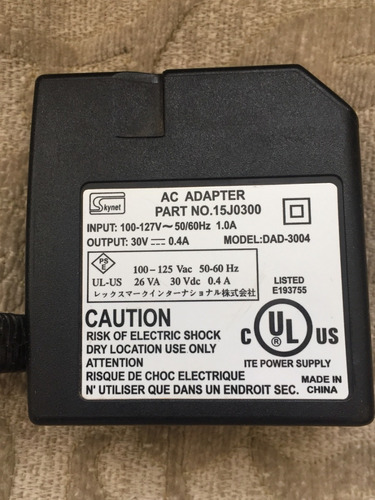 Adaptador Cargador Lexmark 15j0300 - Original Dad 3004 30v 