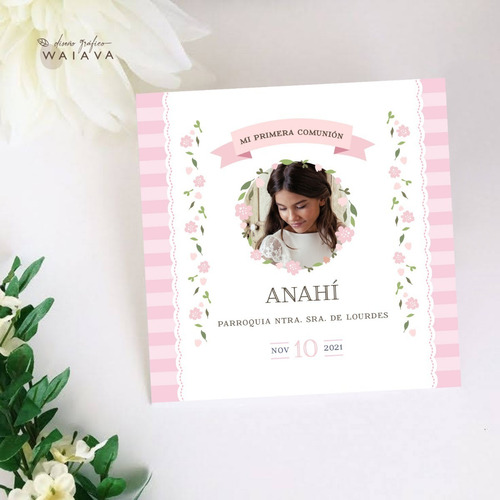 Imagen 7 de 10 de Estampas Nenas Primera Comunión 10 X 10cm Con Foto X 2u