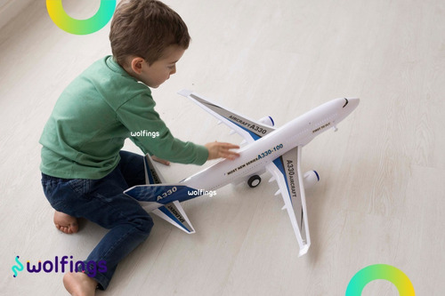 Imagen 6 de 10 de Avion Gigante De Juguete A Friccion Juego Con Luz Y Sonido