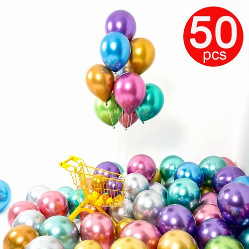 Globos De Látex Metálicos De 12 In 2.8 G, 50 Piezas