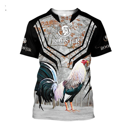 Playera Con Estampado De Gallo 3d Para Hombre Y Mujer,