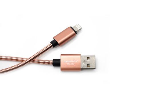 Cable Datos Metal Para iPhone 1mt Speed Song Sg-325 Rosa