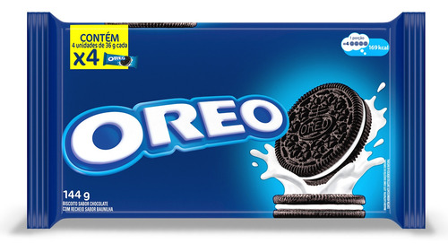 Imagem 3 de 8 de Biscoito Recheado Oreo Original Multipack 144g