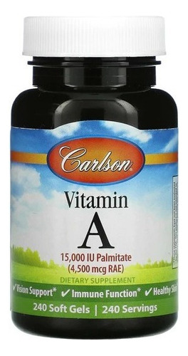 Carlson Labs Vitamina A, 15.000 Ui, 240 Softcaps Sabor N/a