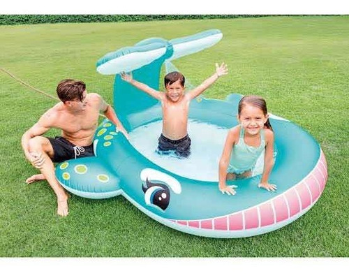 Alberca Ballena Inflable Con Spray Intex