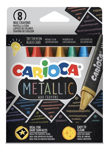 Crayon Metálico Maxi 8 Colores Carioca