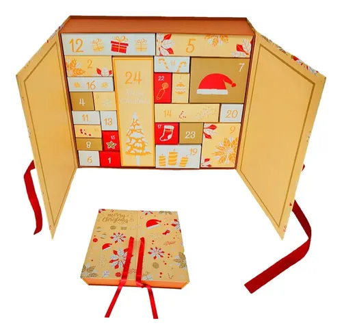 Calendario De Adviento 2025 Con Cajas Rellenables - 24 Compartimentos Para Regalos Sorpresa