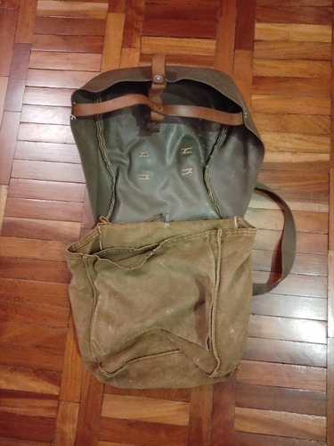 Imagen 4 de 6 de Antigua Bolsa De Pan Accesorio Militar Ejército Suizo Morral
