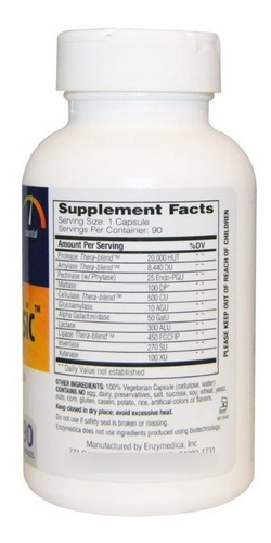 Enzimas digestivas Digest Basic Enzymedica 90 cápsulas