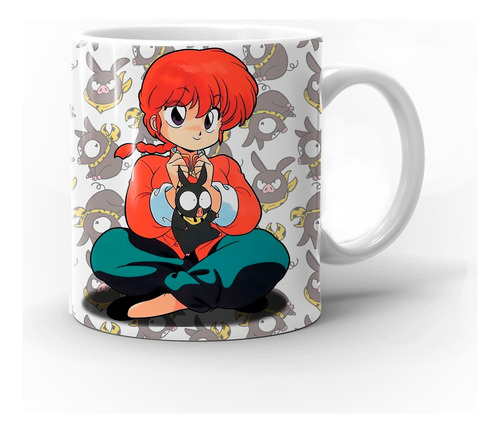 Taza Para Cafe Blanca Ranma 1-2 Y Pechan