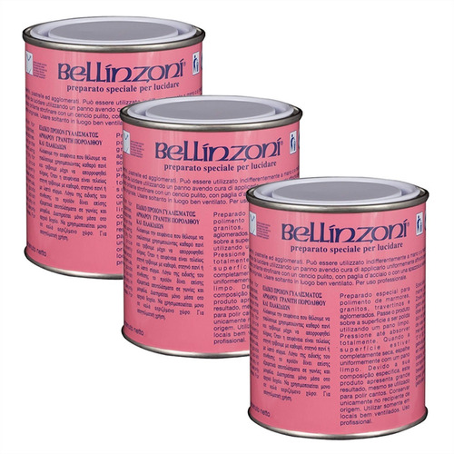 3 Cera Bellinzoni Incolor P/ Polimento Mármore Granito 350g