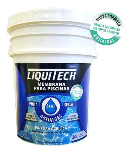 Pintura P/piletas Piscinas Liquitech 20 L. Costa Atlantica