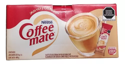 Coffee Mate Sustituto de Crema en Polvo 200 sobres de 4 g