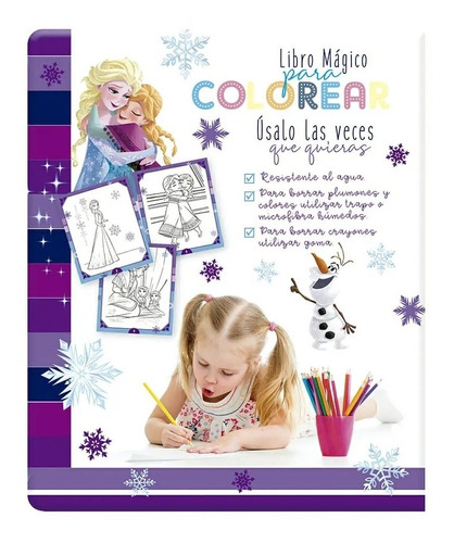 Libro Para Colorear Reutilizable Magic Book Frozen 1 Pieza
