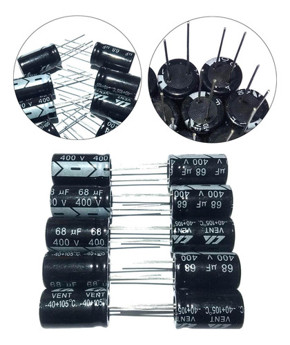 10 Condensadores Electrolíticos De Aluminio, 450 V, 16 X 25
