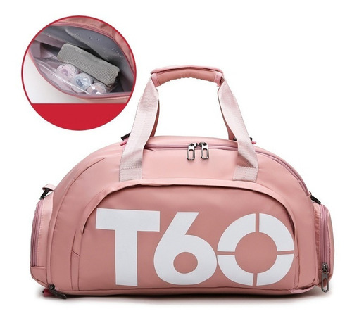 Bolsa Academia Fitness Esporte Viagem Impermeável Mochila Cor Rosa