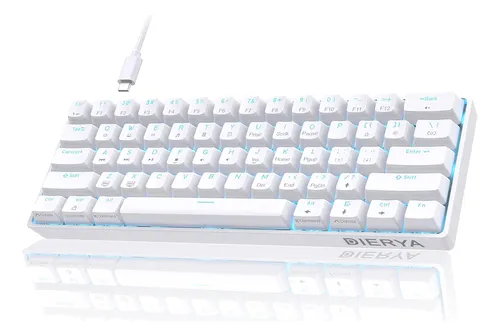 Teclado Mecánico Dierya Dk61se, Led, Usb-c, 60 %, Blanco