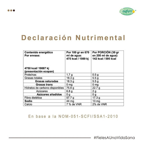 Imagen 3 de 6 de Bebida De Coco Organica En Polvo Enature 1 Kg